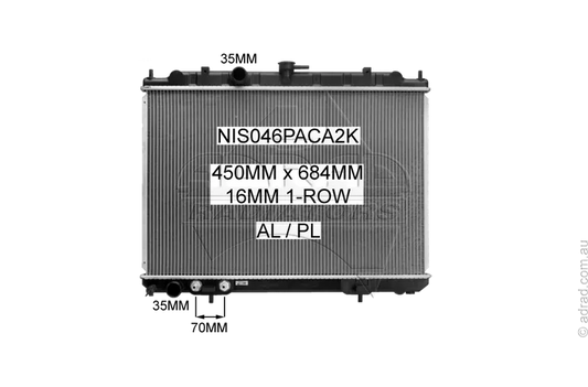 RADIATOR - Nissan X-Trail T30 '01-07 2.5ltr 4cyl
