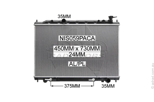 RADIATOR - Nissan Murano Z50 '05-09 3.5ltr V6