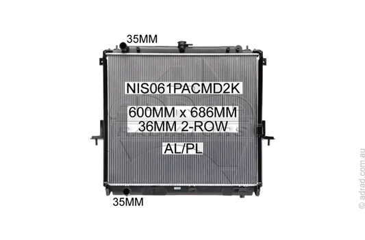 RADIATOR - Nissan Navara D40 08- 2.5ltr Turbo Diesel