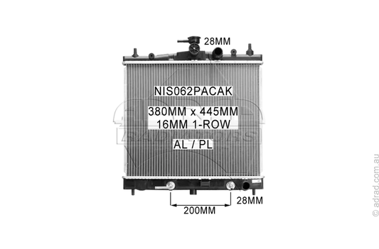 RADIATOR - Nissan Cube & Nissan Micra K12 '07-10