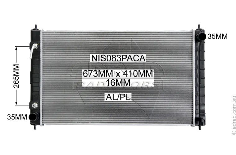RADIATOR - Nissan Altima '14- 2.5ltr & Nissan Maxima J32 '09-14 2.5/3.5ltr V6