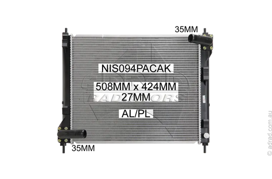 RADIATOR - Nissan Juke F15 '11- 1.6ltr Turbo & Nissan Pulsar C12 '13- 1.6ltr CVT Turbo