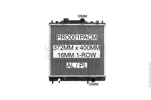 RADIATOR - Proton Jumbuck '03-10 1.5ltr 4cyl & Proton Wira '95-05 1.3/1.5ltr 4cyl & Proton Persona '95-05 1.3/1.5ltr 4cyl