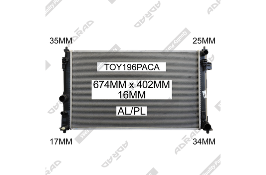TOY196PACA radiator