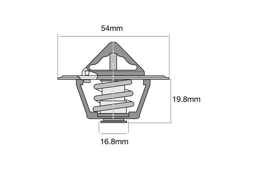 Thermostat - Blistered 54mm / 77 Deg / Bypass High Flow - TT2023-170