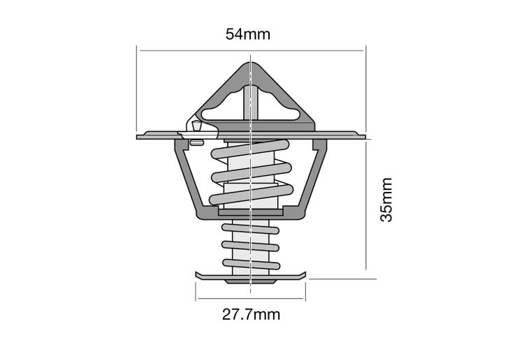 Thermostat - Blistered 54mm / 77 Deg / Bypass High Flow - TT2028-170