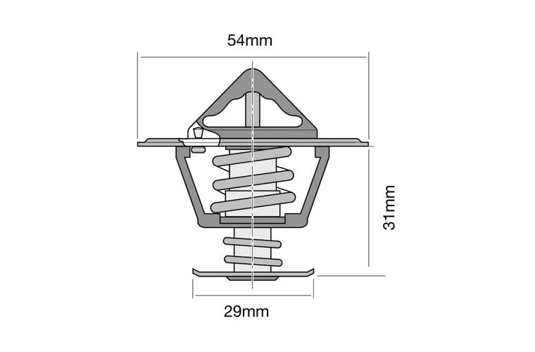 Thermostat - Blistered 54mm / 77 Deg / Bypass High Flow - TT2033-170