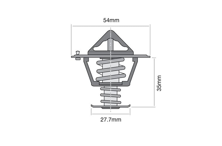 Thermostat - Blistered 54mm / 77 Deg / Bypass - TT228-170