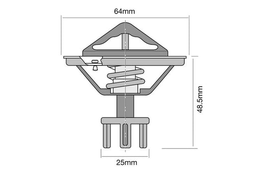 Thermostat - Blistered 64mm / 71 Deg / Bypass High Flow - TT268-160