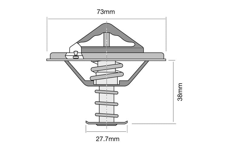 Thermostat - Boxed 73mm / 82 Deg / Bypass High Flow - TT286-180P