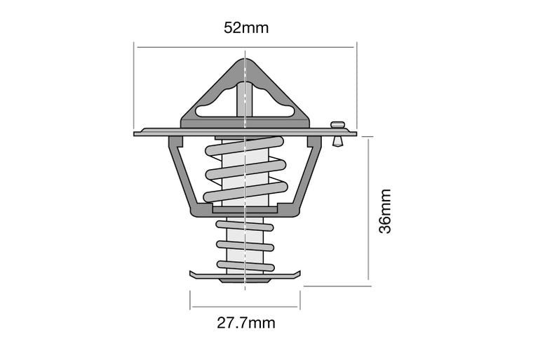 Thermostat - Blistered 52mm / 77 Deg / Bypass - TT328-170