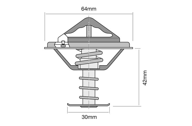 Thermostat - Blistered 64mm / 82 Deg / Bypass High Flow - TT332-180