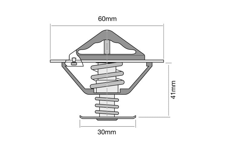 Thermostat - Blistered 60mm / 71 Deg / Bypass High Flow - TT410-160
