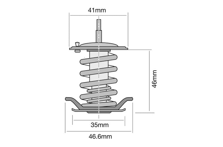 Thermostat - & Housing 41mm / 82 Deg / Bypass - TT479-180P