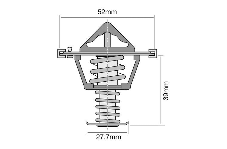 Thermostat - Blistered 52mm / 82 Deg / Bypass - TT532-180